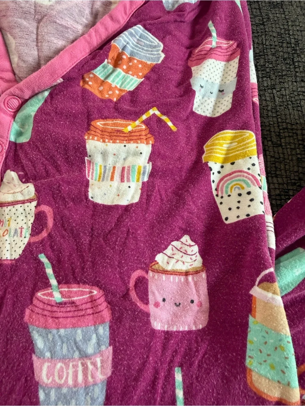 Little Sleepies Purple Coffee Pajama Set